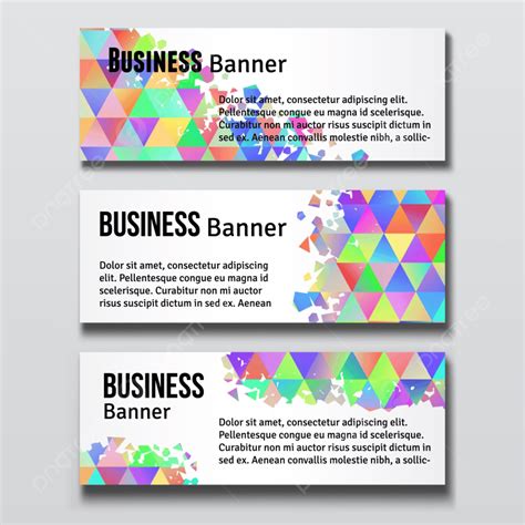 Set Of Three Horizontal Business Banners Templates Poster Template