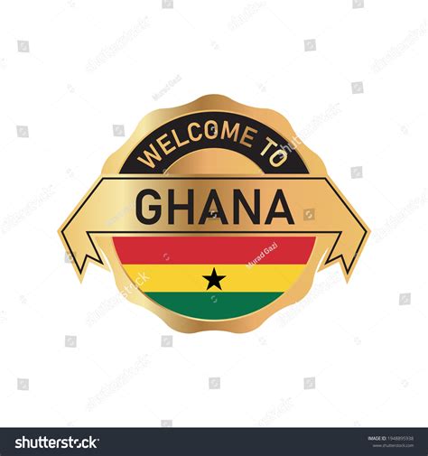 Welcome Ghana Logo Badge Flag Stock Vector Royalty Free 1948895938
