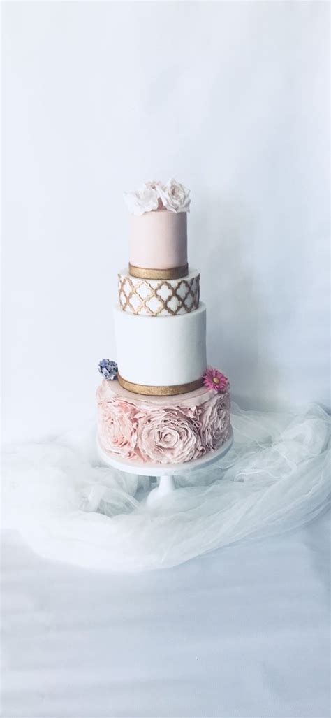 Blush Wedding Cake Sugar Flowers Cake Blush Wedding Cakes Wedding Cakes