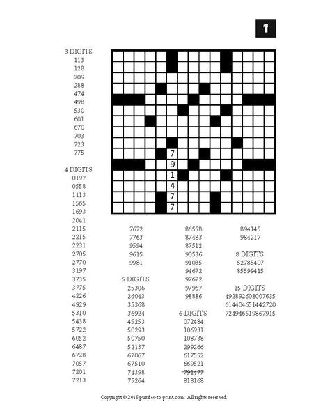 Number Fill In Puzzles Volume 2 Printable Pdf Puzzles