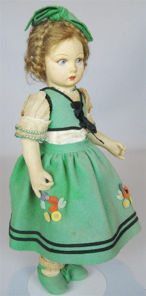 Vintage 1920s 30s Lenci Felt Cloth All Original Doll Original Dolls