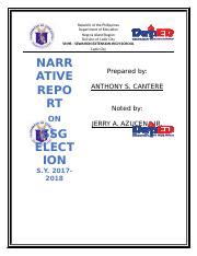Narrative Report Election Docx Republic Of The Philippines Department
