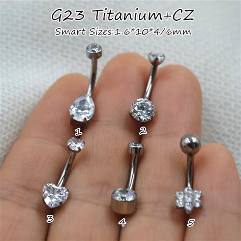 10pcs Body Jewelry G23 Titanium Cz Smart Navel Belly Button Body Piercing 14gx10x4 6mm Navel