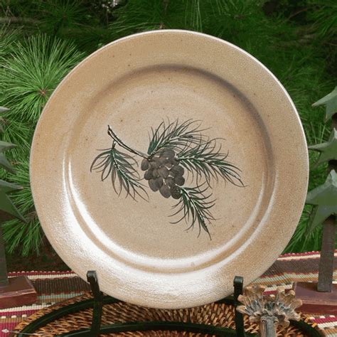 northwoods pinecone dinner plate