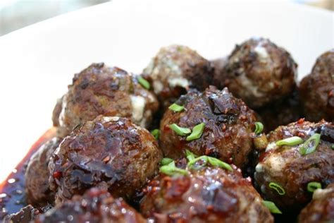 Blue Balls Of Fire Blue Cheese Stuffed Meatballs With Raspberry