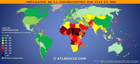 Carte Du Monde Prévalence De La Contraception
