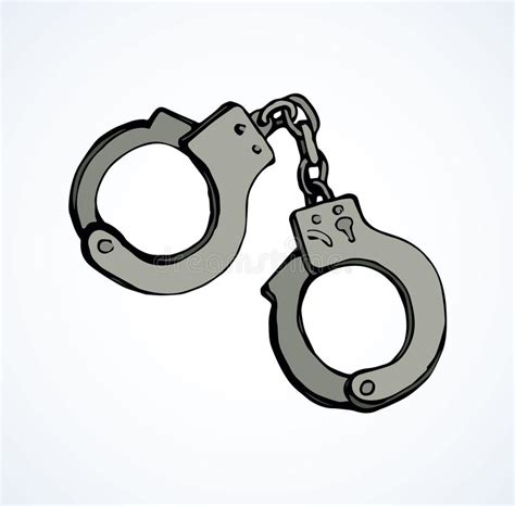 Handcuffs Vector Drawing Stock Vector Illustration Of Offender