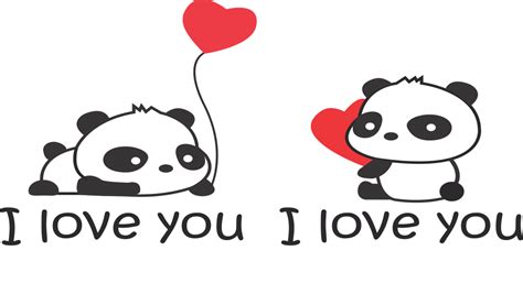 I Love You Ositos Panda Vector Free