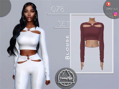 The Sims 4 Set 078 Blouse By Camuflaje Cc The Sims
