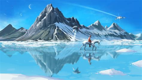 1600x900 Frozen Lake Horse Ride Wallpaper1600x900 Resolution Hd 4k