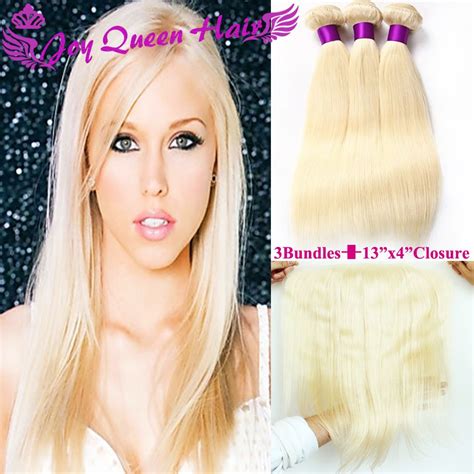 Unprocesse Blonde Human Hair Weave Brazilian Human Hair Platinum