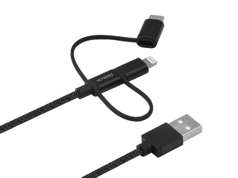 Networx 3 In 1 Daten Und Ladekabel USB A Auf Lightning Mikro USB C