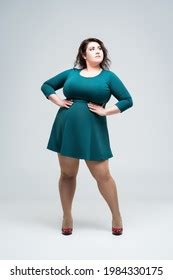 Sexy Plus Size Model Green Dress Stock Photo Shutterstock