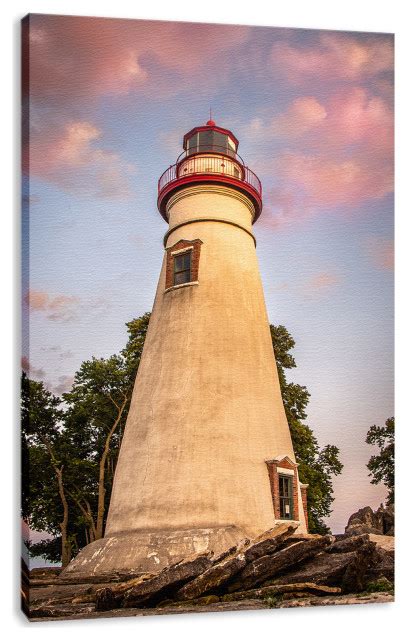 Marblehead Lighthouse At Sunset From The Shore Fine Art Canvas Prints