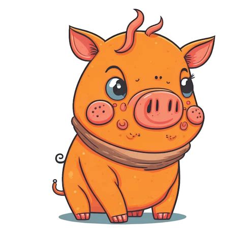 Premium Vector Vector Illustration Of Cute Pig Cartoon Sitting