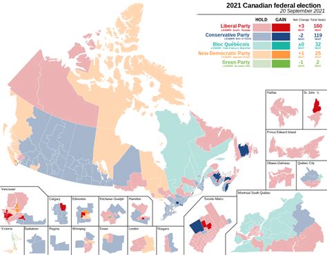 Filecanada Election 2021 Results Map Gainssvg Wikimedia Commons