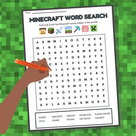 This Free Printable Minecraft Word Search Is A Fun Engaging And