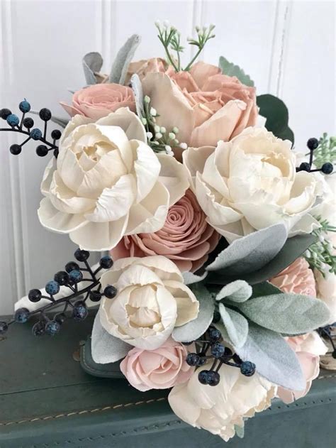 Check spelling or type a new query. Sola flower bouquet, blush pink sola wood flower wedding ...