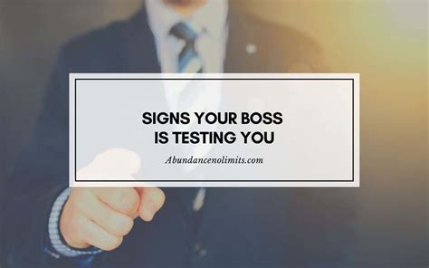 Signs Your Boss Is Testing You