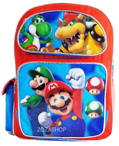 Super Mario 16 Large Backpack Boy Backpack New 843340206394 Ebay