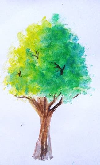 Gambar Mewarnai Pohon Watercolor Mayagami Gradasi Di Rebanas Rebanas