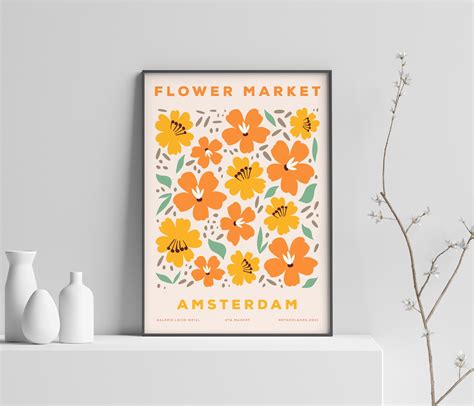 Flower Market Poster Flower Market Prints Digital Download Etsy