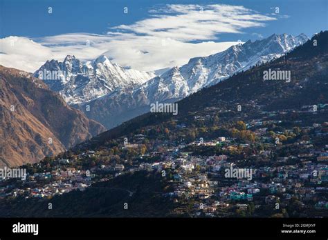 Joshimath Town Uttarakhand India Indian Himalayas Mountains Stock