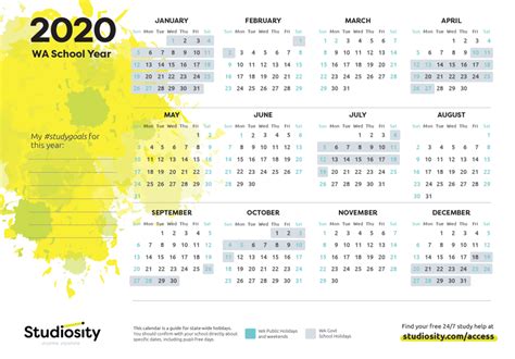 School Terms And Public Holiday Dates For Wa In 2020 Studiosity