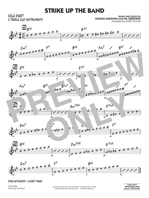 Strike Up The Band Arr Mark Taylor C Solo Sheet Sheet Music