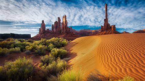 The Desert At The Edge Of Monument Valley Desktop