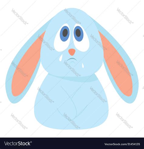 Crying Rabbit On White Background Royalty Free Vector Image