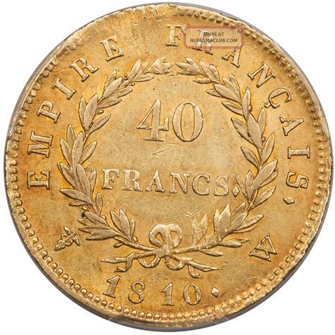 1810 W 40 Francs Gold Coin Napoleon Empereur Km 696 6 Pcgs Au55