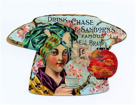 Vintage Clip Art Cute Tea Cup Trade Card The Graphics