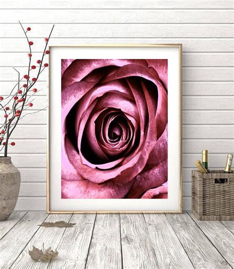 Rose Print Rose Wall Art Pink Flower Wall Art Floral Etsy Rose Wall