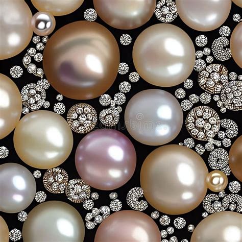 Hd Beautiful And Colorful Pearls With Sea Shells Illustration
