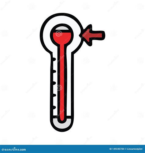 Cute Cartoon Hot Thermometer Stock Vector Illustration Of Science