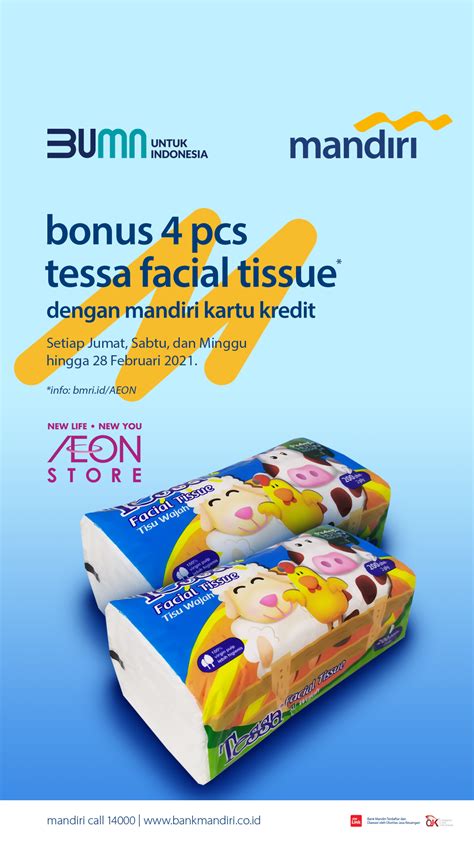 Everyday card lihat semua bandingkan what's new? AEON - Bonus 4 pcs Tessa Facial Tissue 200 sheet ...