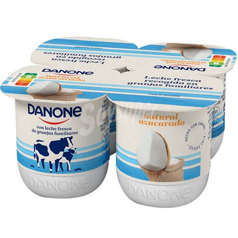 Danone Yogur Natural Azucarado Con Fermentos Naturales 4 X 125 G