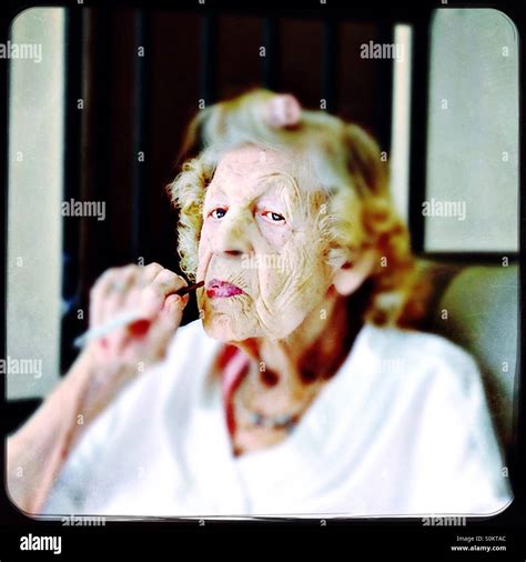 Old Lady Smoking Cigarette Hi Res Stock Photography And Images Alamy