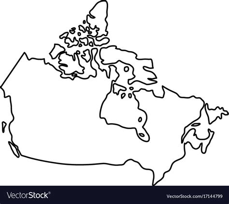 Canada Map Of Black Contour Curves Royalty Free Vector Image