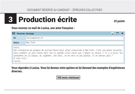 Delf B1 Tout Public 2023 Exemple De Production écrite Avec Corrigé Et