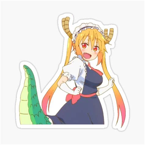 Happy Tohru Kobayashi San Chi No Maid Dragon Sticker For Sale By Idontlikebacon Redbubble