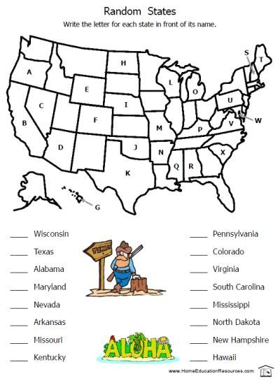 Label The States Worksheet