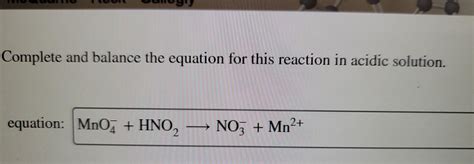 Solved Complete And Balance The Equation For This Reaction