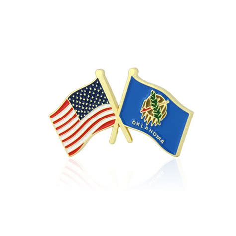 Oklahoma And Usa Crossed Flag Pins American Flag Pins