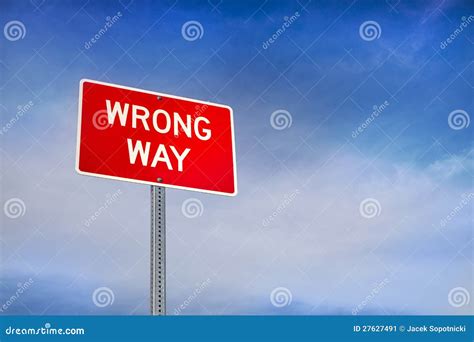 Wrong Way Road Sign Stock Image Image Of Blue Warning 27627491