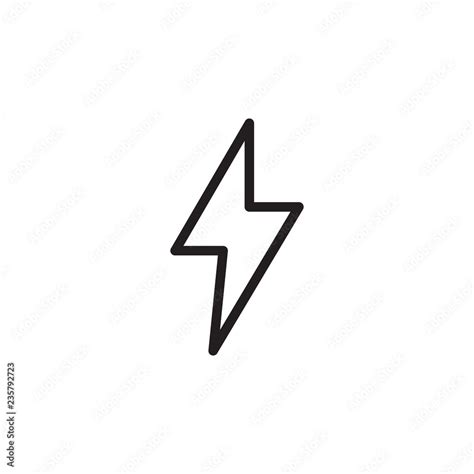 Lightning Bolt Icon Vector Lightning Bolt Sign Outline On White