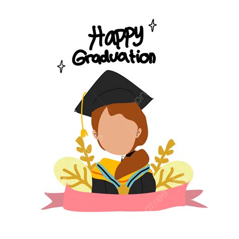 Graduation Girl Character Vector Illustration Happy Graduation