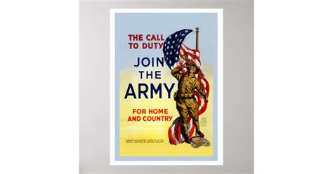 The Call To Duty Join The Army Poster Zazzle