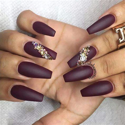Try these cool matte nail art ideas for a chic, modern manicure. Pin by Karen Yuen on nail | Rhinestone nails, Stiletto ...